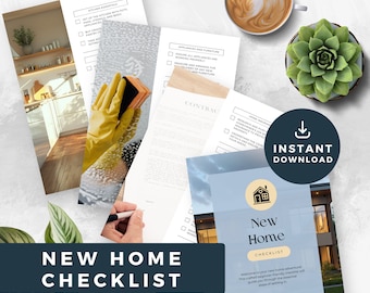 Modern New Home Checklist | Beginner Friendly | Instant Download | Moving Planner | First Home Organizer | Room by Room List Printable MC001