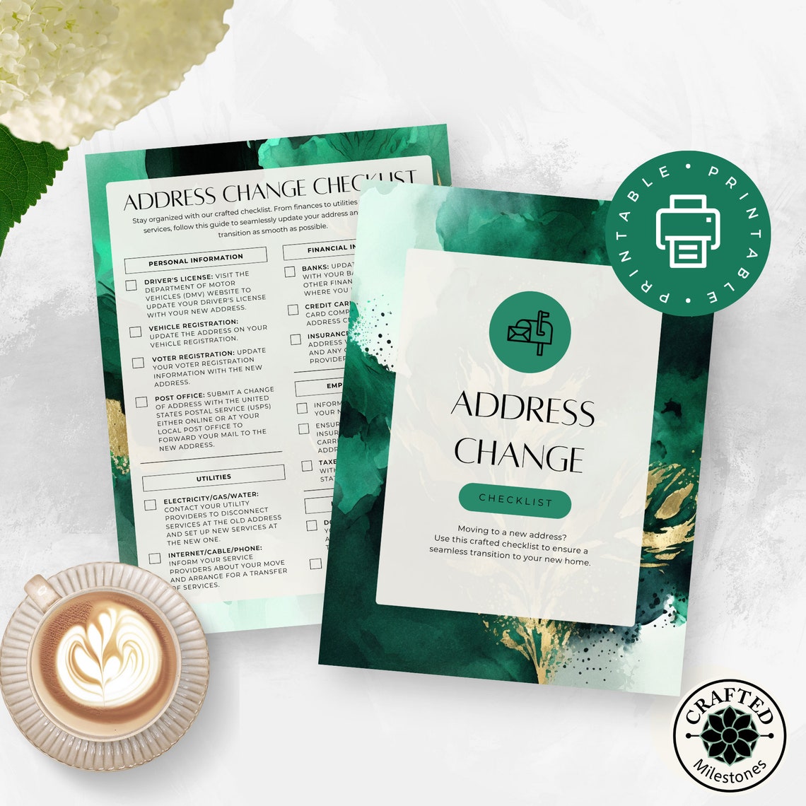 Photo inspiration: Visual Reference: Emerald Green Change Of Address Checklist