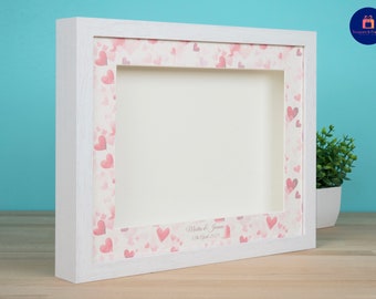 Handcrafted Wedding Shadow Box Frame: Solid Wood Keepsake Display