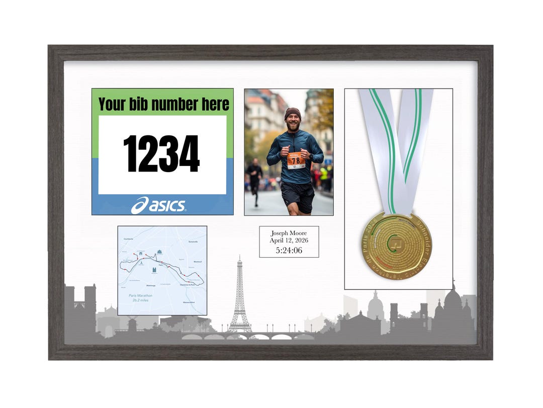 Deluxe Paris Marathon Display Frame for Medal, BIB & Photo. - Etsy