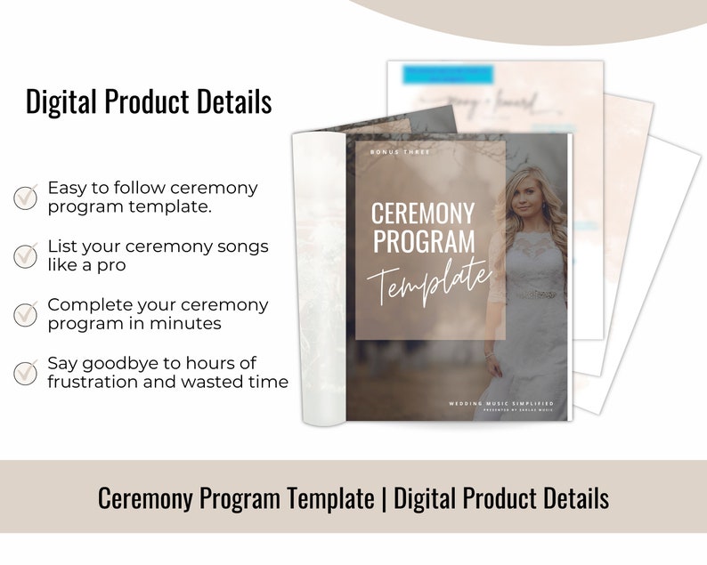 Wedding Ceremony Program Template, Wedding Songs, How to List Ceremony ...