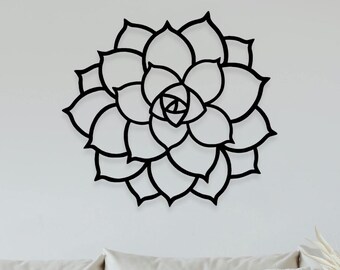 Lotus Metal Wall Art: Minimalist Floral Wall Decor