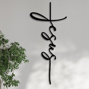 Jesus Metal Wall Art, Christian Wall Decor, Religious Line Art for Home, Bible Verse Sign, Christian Gift, Living Room & Entryway Jesus Sign