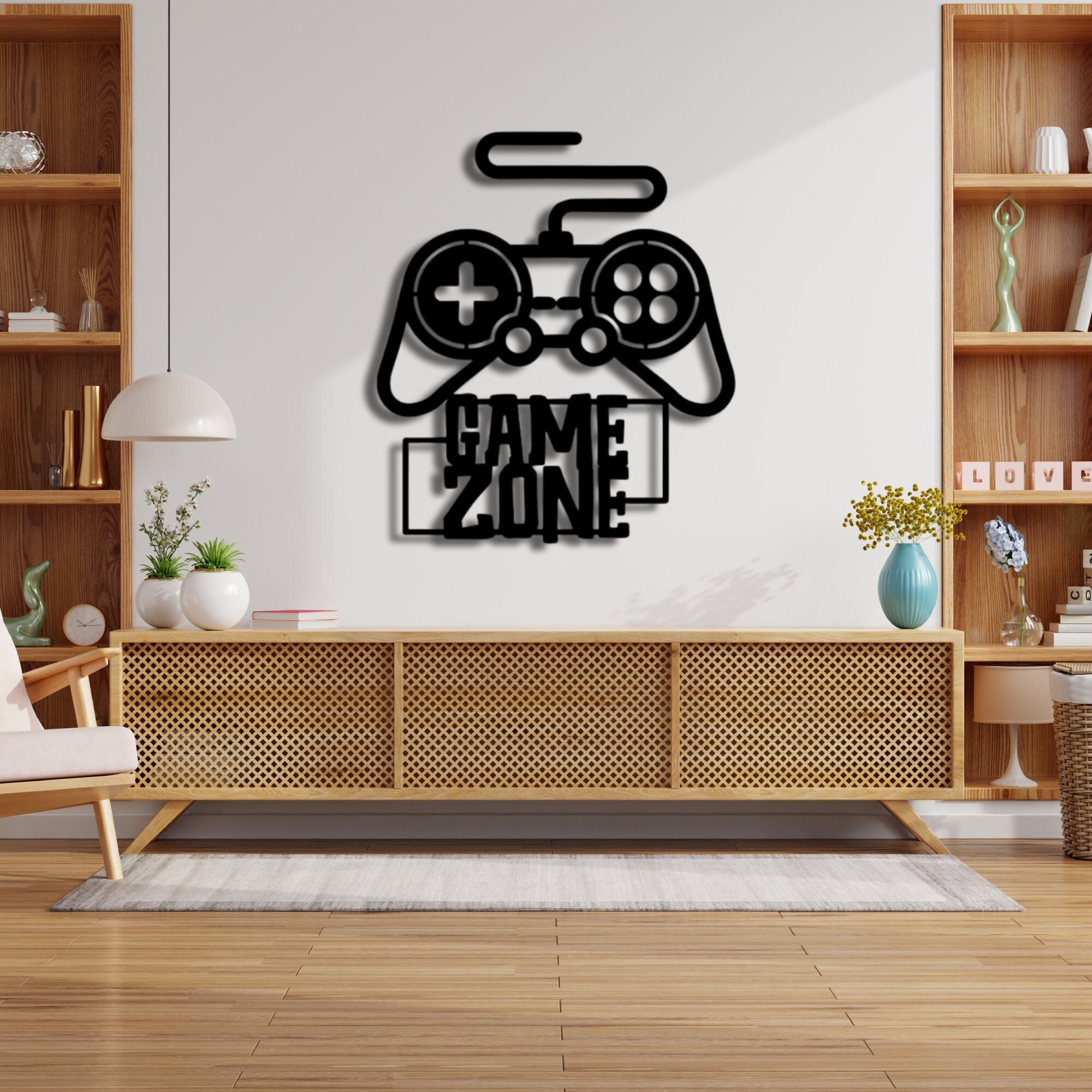 Game Zone Metal Wall Art, Gaming Room Wall Art, Video Game Decor, Gift