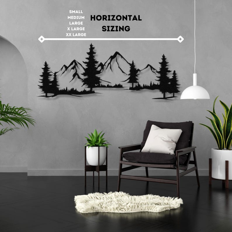 Mountain and Forest Metal Wall Art – Nature-inspired Wall Decor, Rustic ...