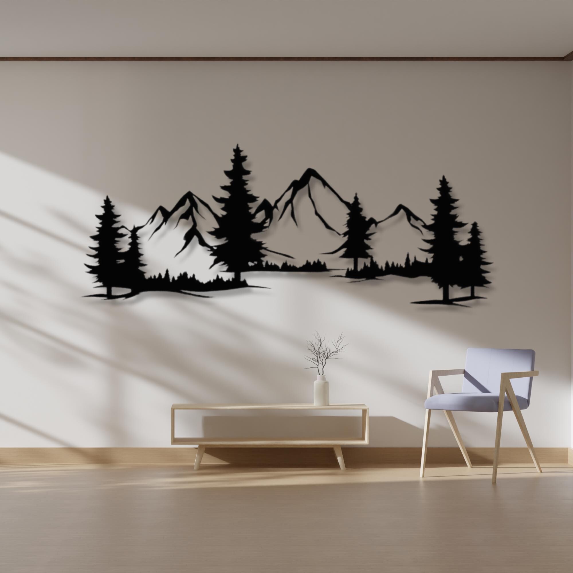 Mountain and Forest Metal Wall Art – Nature-inspired Wall Decor, Rustic ...