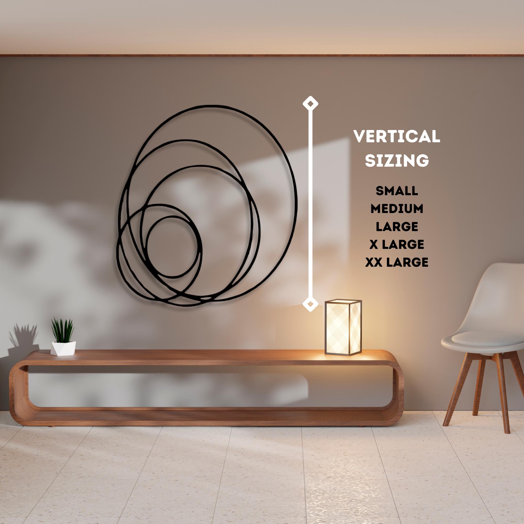 Modern Circular Metal Wall Art, Minimalist Black Circle Wall Sculpture ...