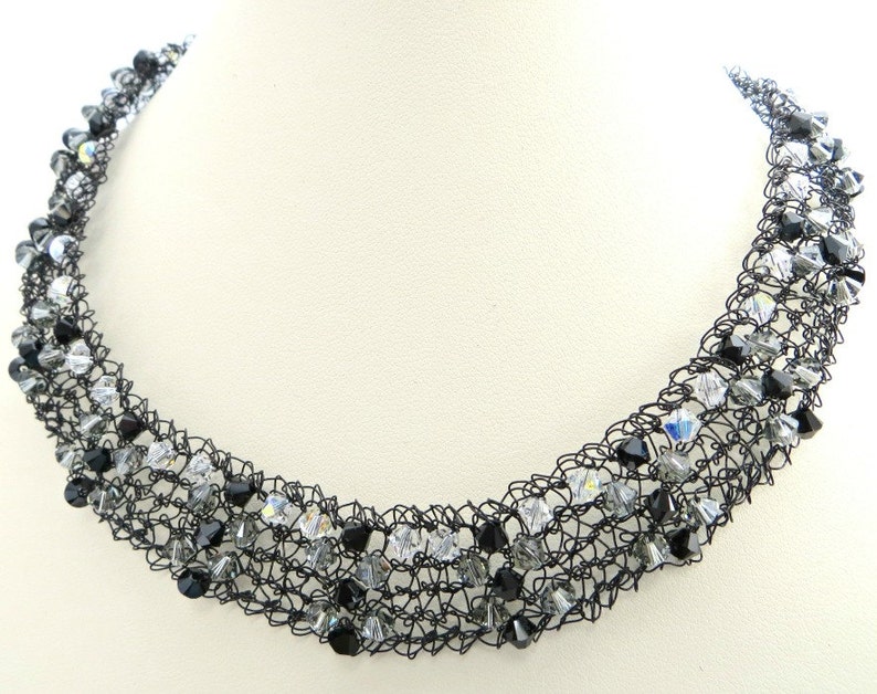 Crystal & Wire Necklace Knitting Pattern PDF image 1