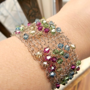 Crystal & Wire Bracelet - Knitting Pattern PDF