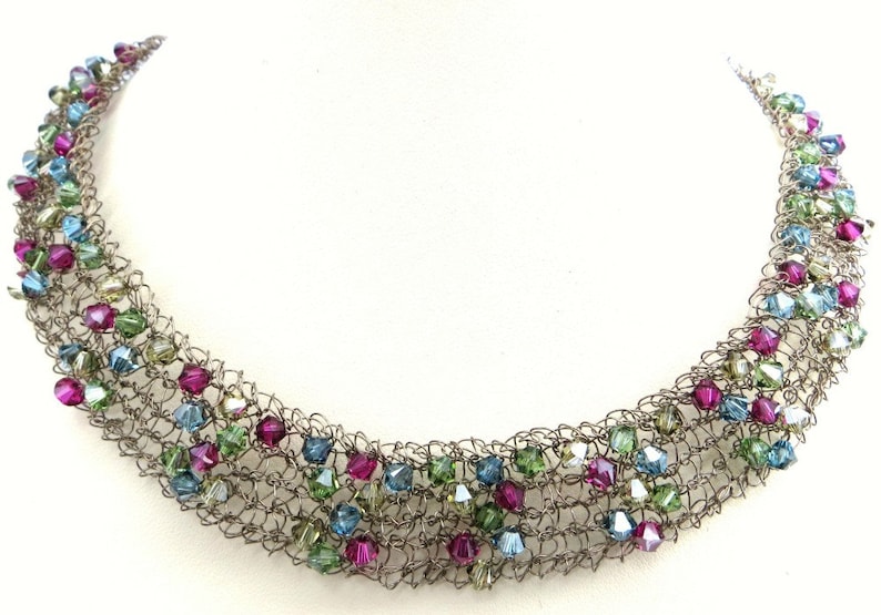 Crystal & Wire Necklace Knitting Pattern PDF image 2