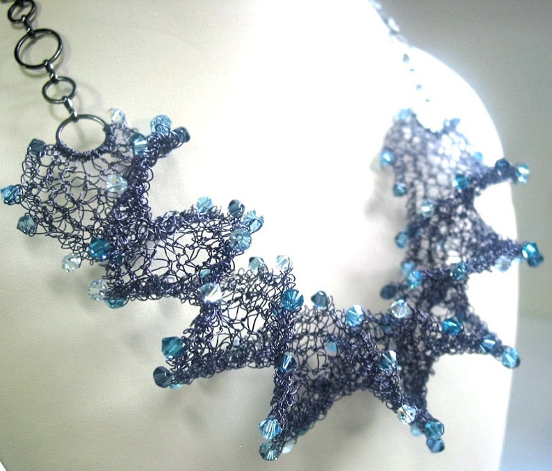Crystal & Wire Spiral Necklace Knitting Pattern PDF image 3