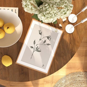 KARTAUER ROSA - 5 x 7 ungerahmt Kunstdruck - Blumen Illustration - Bleistift Zeichnung Skizze Druck - Minimalistische Blumen Kunst - One Piece Poster