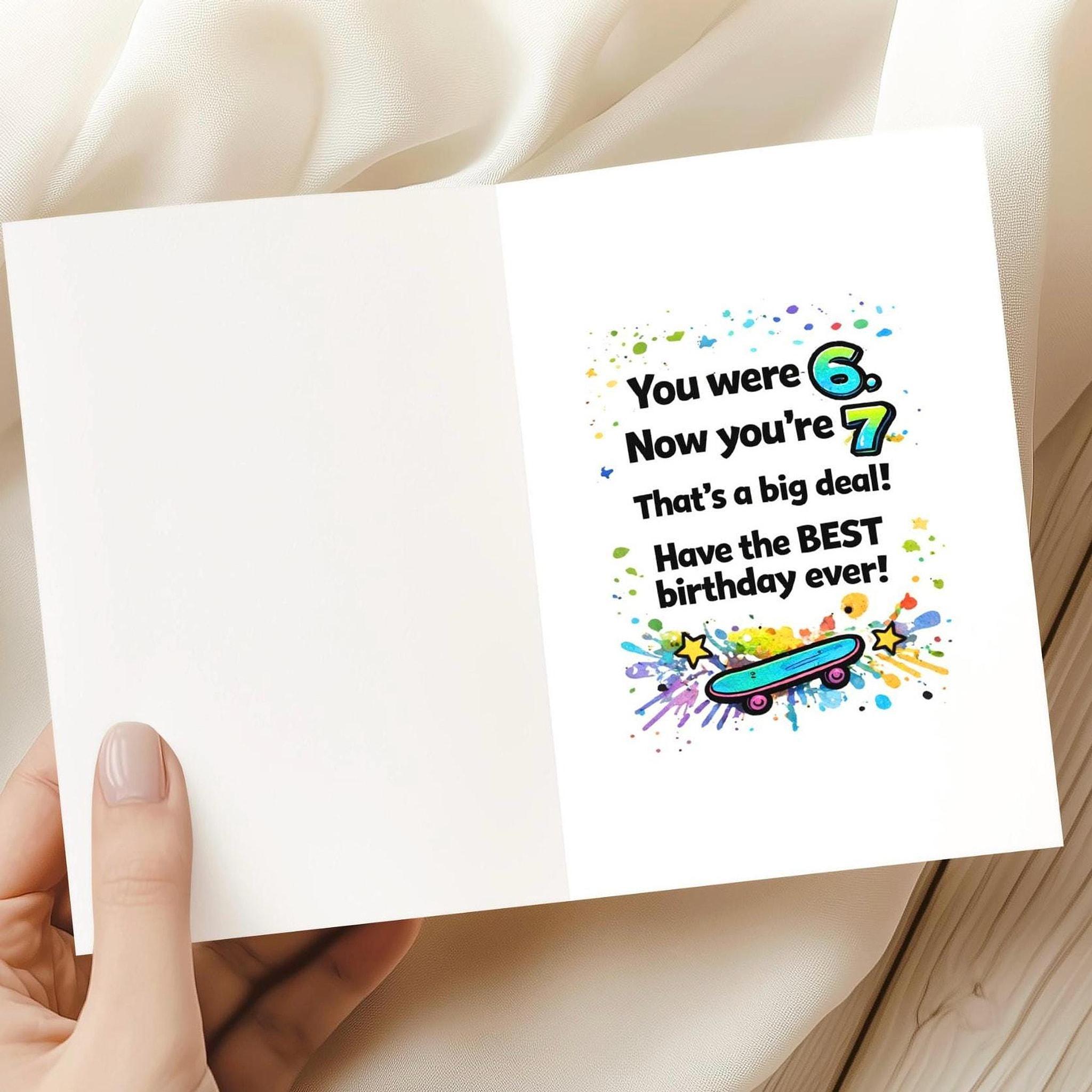 Six Seven 67 Birthday Card 7th Birthday Card Digital Download