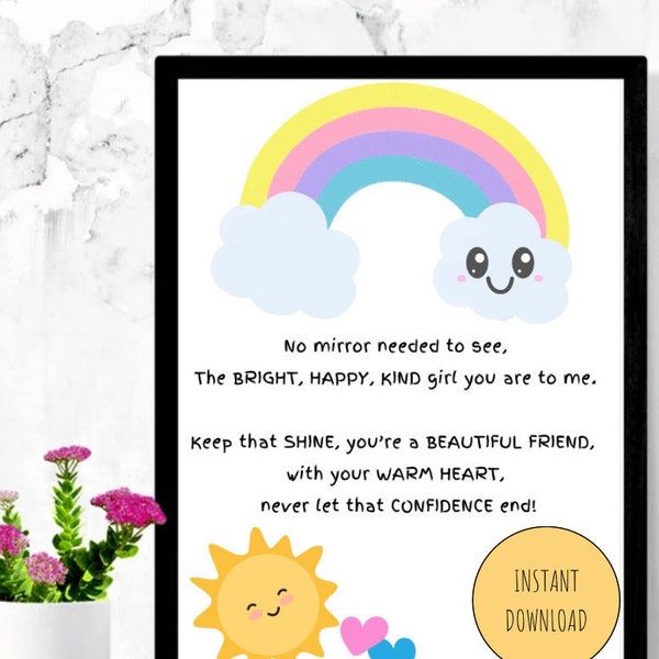 Kids affirmation, girls affirmation print, children’s positivity, kids decor, girls bedroom, toddler affirmation, pdf, instant download