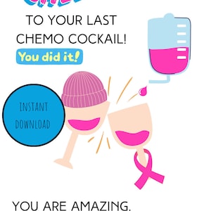 Chemo mijlpaalkaart, laatste chemo, chemotherapie, kanker, borstkanker, steunkaart, mijlpaalkaart, pdf, instant download, A5