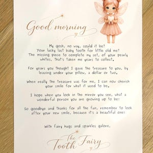 Last Baby Tooth Fairy Letter Printable Growing Up Milestone Farewell Note Childhood Keepsake Instant Download