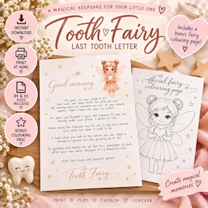 Last Baby Tooth Fairy Letter Printable Growing Up Milestone Farewell Note Childhood Keepsake Instant Download