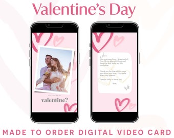 Valentine's Day Animated Card for Mobile Phone| Digital Valentine Card| Greeting E-Card Video