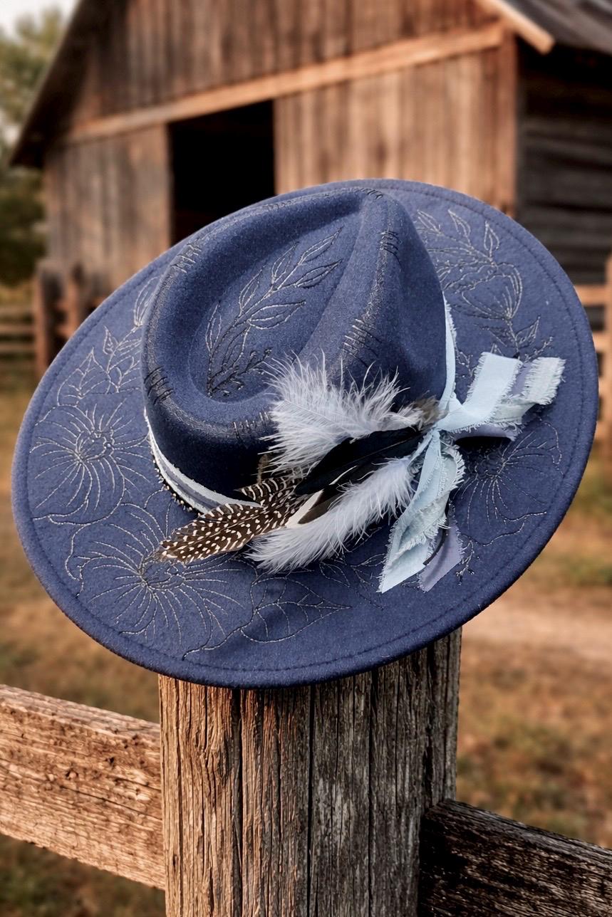 Blue Suede Fedora Hats - Etsy display picture 1