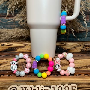 Stanley Cup Charm for Women, Fun Gifts for Women, Stanley Cup Accessories, Tumbler Handle Cup Charms, Silicone Bead Bag Tag, Gifts for her