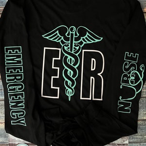 Unisex Long Sleeve nurse T-shirt | nurse T-shirt | Nurse Clothing | Emergency nurse top | Nurse Shirt | ER nurse | emergency room nurse