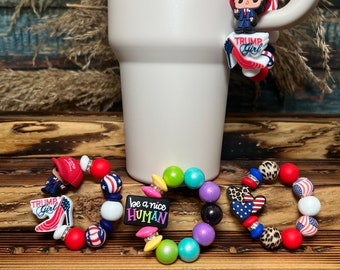 Stanley Cup Charm for Women, Fun Gifts for Women, Stanley Cup Accessories, Tumbler Handle Cup Charms, Silicone Bead Bag Tag, Gifts for her