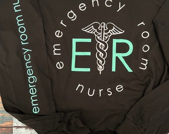 Unisex Long Sleeve Lightweight nurse T-shirt | nurse T-shirt | Nurse Clothing | Womans Nurse Top | Nurse Shirt | nurse life | ER Nurse top