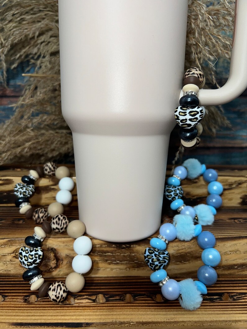 Stanley Cup Charm for Women, Fun Gifts for Women, Stanley Cup Accessories, Tumbler Handle Cup Charms, Silicone Bead Bag Tag, Gifts for her image 2