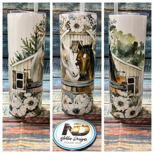 Tumbler | Metal tumbler | horse tumbler | horse Tumblers | barn tumbler | horses tumbler | Custom Tumbler | 20oz Tumbler