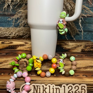 Stanley Cup Charm for Women, Fun Gifts for Women, Stanley Cup Accessories, Tumbler Handle Cup Charms, Silicone Bead Bag Tag, Gifts for her