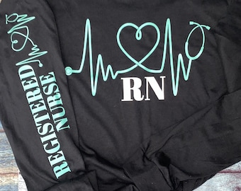 Unisex Long Sleeve nurse T-shirt | nurse T-shirt | Nurse Clothing | Registered nurse top | Nurse Shirt | RN nurse | Registered nurse