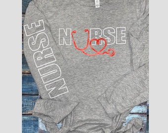 Unisex Long Sleeve Lightweight nurse T-shirt | nurse T-shirt | Nurse Clothing | Womans Nurse Top | Nurse Shirt | nurse life