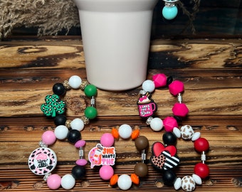 Stanley Cup Charm for Women, Fun Gifts for Women, Stanley Cup Accessories, Tumbler Handle Cup Charms, Silicone Bead Bag Tag, Gifts for her