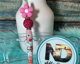 Pens, Silicone Pen, Silicone beads, Beaded pens, custom pens, beaded flower pen, Silicone daisy pen, custom pen, silicone beads