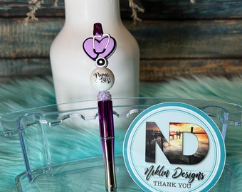 Pens, Silicone Pen, Silicone beads, Beaded pens, custom pens, beaded nurse pen, Silicone nurse pen, custom pen, RN pen, silicone beads