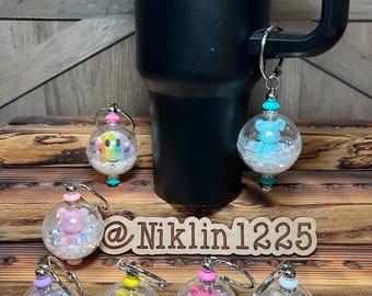 Tumbler Charm, Metal Bar Clasp, Cup Accessories
