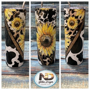 Reateforin Funny Cow with Sunflower 20 Oz Stainless