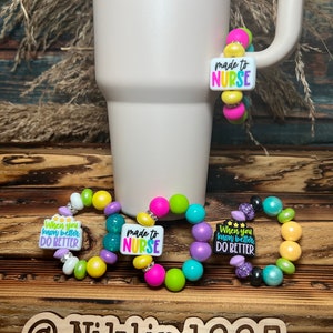 Stanley Cup Charm for Women, Fun Gifts for Women, Stanley Cup Accessories, Tumbler Handle Cup Charms, Silicone Bead Bag Tag, Gifts for her
