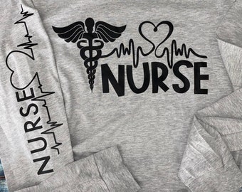 Unisex Long Sleeve Lightweight nurse T-shirt | nurse T-shirt | Nurse Clothing | Womans Nurse Top | Nurse Shirt | nurse life