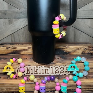 Stanley Cup Charm for Women, Fun Gifts for Women, Stanley Cup Accessories, Tumbler Handle Cup Charms, Silicone Bead Bag Tag, Gifts for her