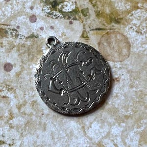Antique Victorian Love Token Charm, Monogram Cipher Initials C I W, Seated Liberty Dime 1875, Collectible Gift