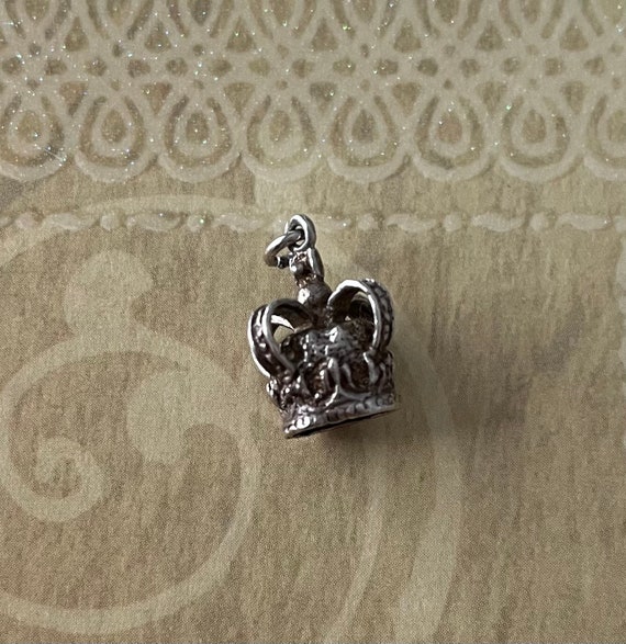 Vintage Sterling Open Crown Charm, Imperial Style 