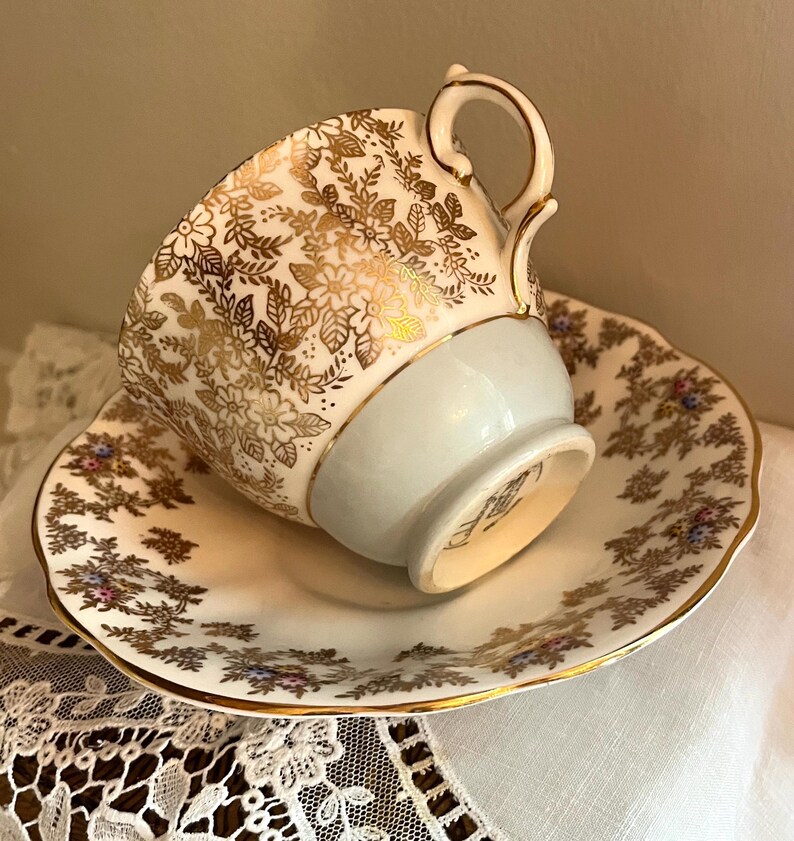 Vintage Mismatched English Bone China Teacup and Saucer, Backstamp ...