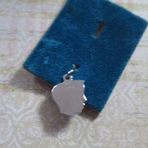 Vintage Sterling Miniature Boy Head Silhouette Charm, Boy Charm on Original Blue Card, for New Mom, Gender Reveal Charm, Sweet Gift