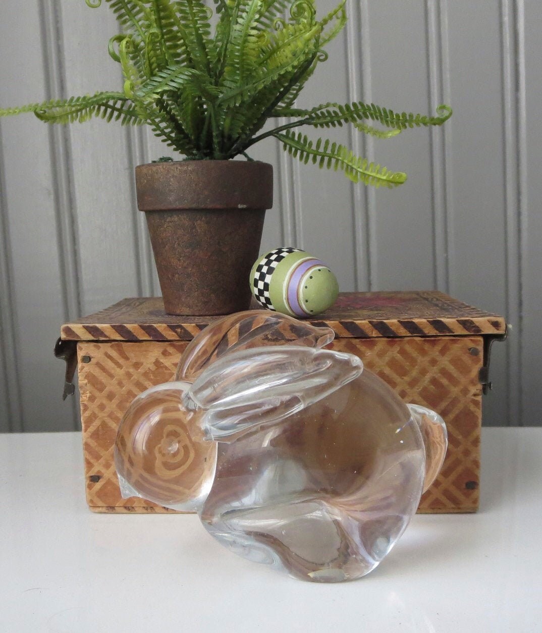 Lead Crystal Rabbit Vintage Lead Crystal Bunny Rabbit, Toscany Collection, Taiwan ...