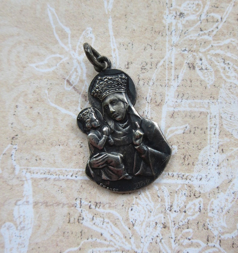 Vintage French Sainte Anne De Beaupré Figural Medallion by Etsy