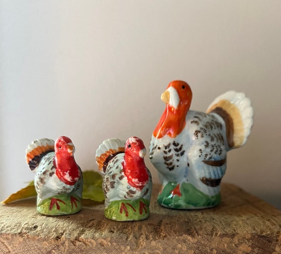 Vintage Ceramic Turkey Trio Mother Turkey With Two Chicks - Etsy