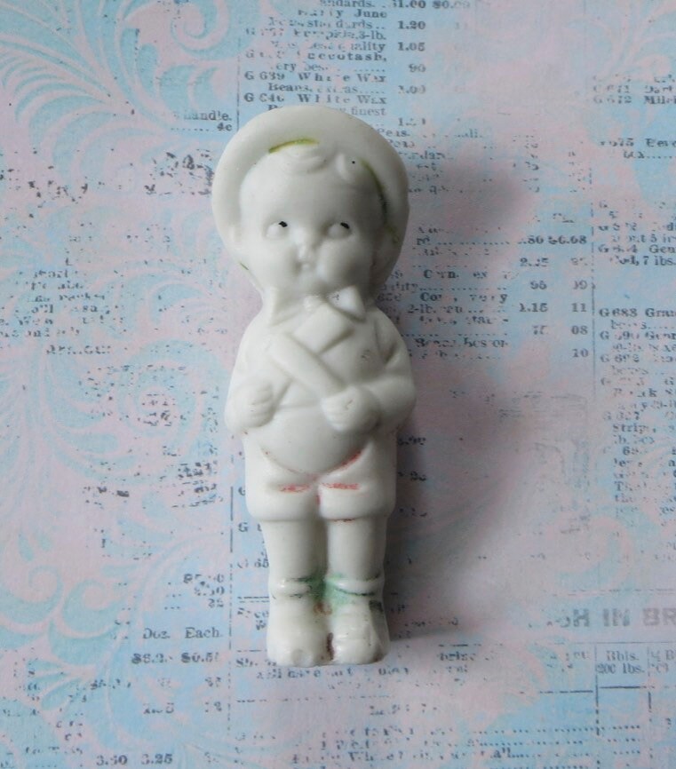 Antique Frozen Charlie Bisque Boy Doll 