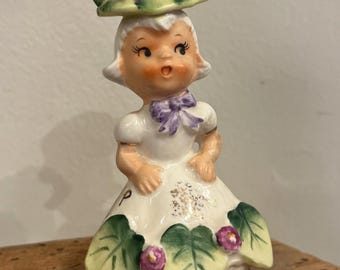 Vintage Napco Ceramic, Water Lily July Birthday Girl, Pepper Shaker-Half of Set, C1950 Collectible