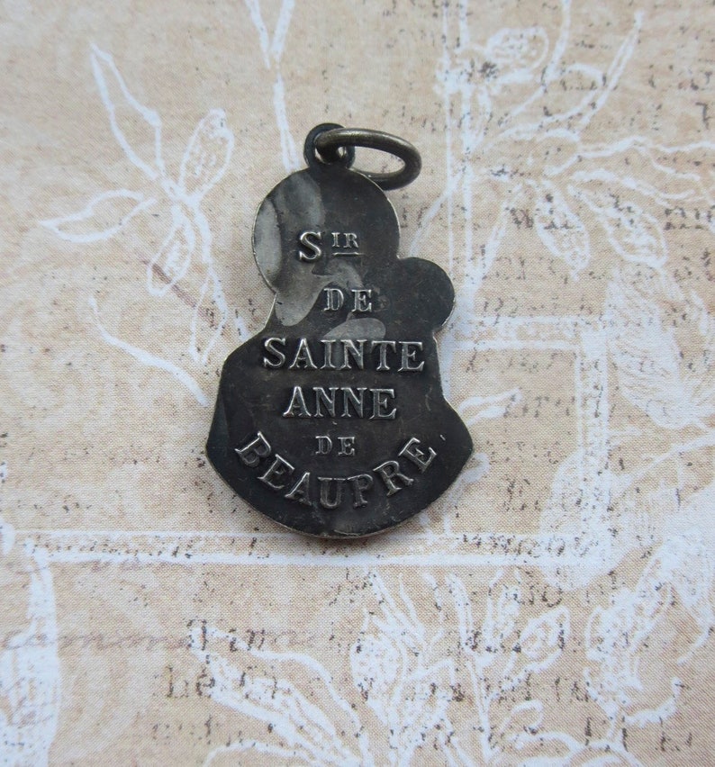 Vintage French Sainte Anne De Beaupré Figural Medallion by Etsy